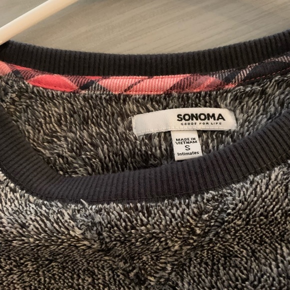 NWT Super soft cozy 2 pice lounge set Dark Gray top & plaid lounge pants Size S - Picture 8 of 10